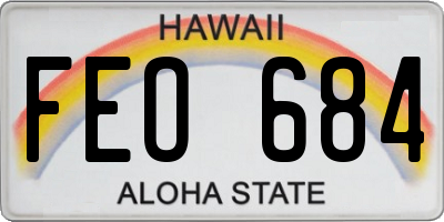 HI license plate FEO684