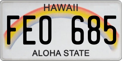 HI license plate FEO685