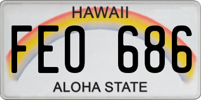HI license plate FEO686