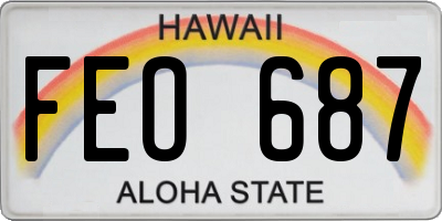 HI license plate FEO687
