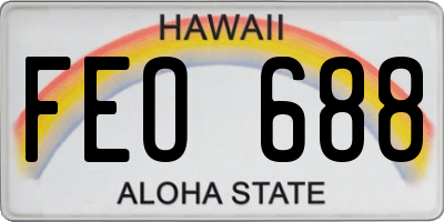 HI license plate FEO688