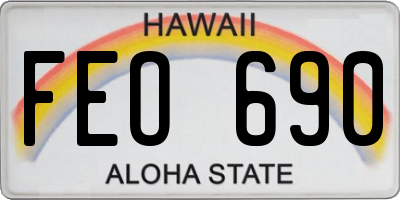 HI license plate FEO690