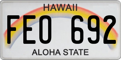 HI license plate FEO692