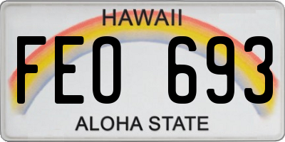 HI license plate FEO693
