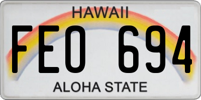 HI license plate FEO694