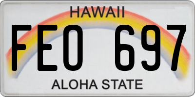 HI license plate FEO697