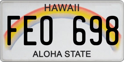 HI license plate FEO698