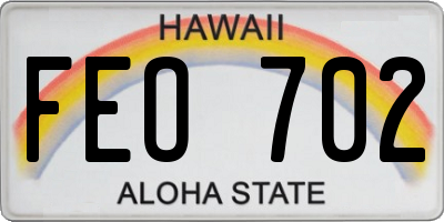 HI license plate FEO702