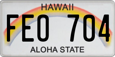 HI license plate FEO704