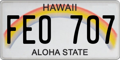 HI license plate FEO707