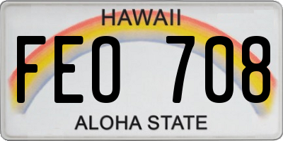 HI license plate FEO708