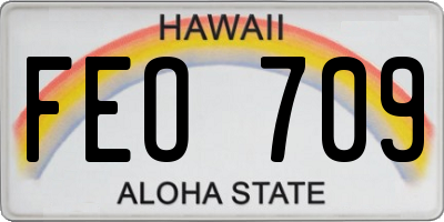 HI license plate FEO709