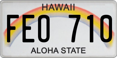 HI license plate FEO710