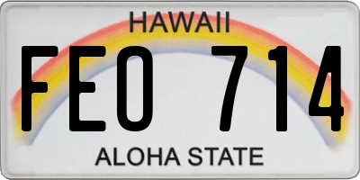 HI license plate FEO714