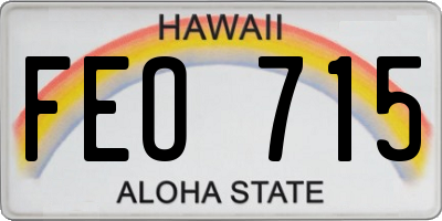HI license plate FEO715