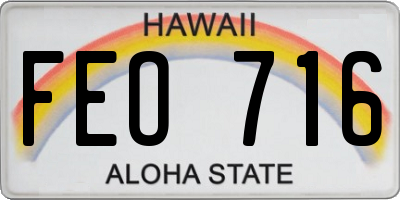 HI license plate FEO716