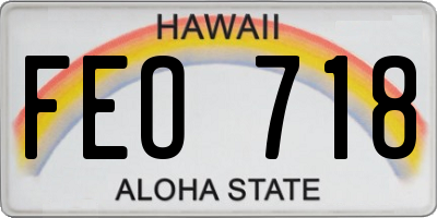 HI license plate FEO718
