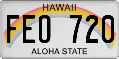 HI license plate FEO720