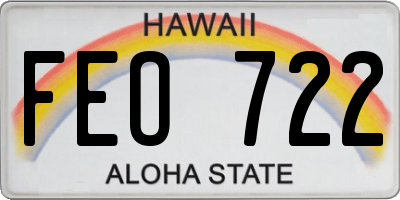HI license plate FEO722