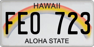 HI license plate FEO723