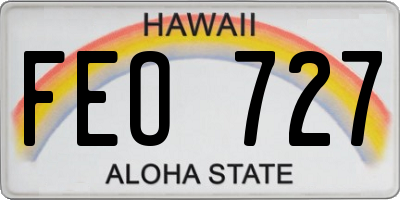 HI license plate FEO727