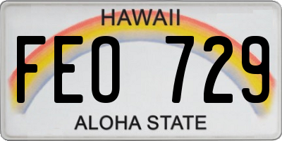 HI license plate FEO729