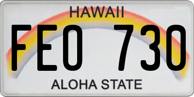 HI license plate FEO730