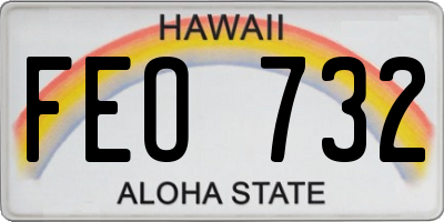 HI license plate FEO732