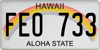 HI license plate FEO733