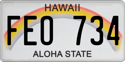 HI license plate FEO734