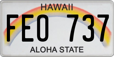 HI license plate FEO737