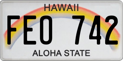 HI license plate FEO742