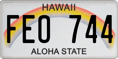 HI license plate FEO744
