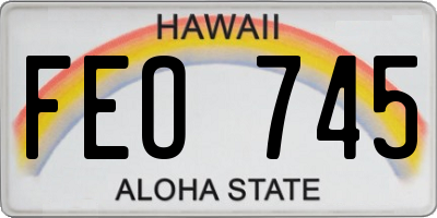 HI license plate FEO745