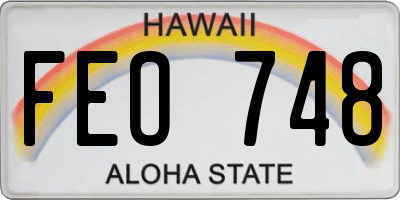 HI license plate FEO748