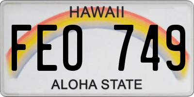 HI license plate FEO749