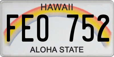 HI license plate FEO752