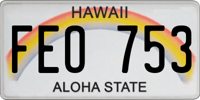 HI license plate FEO753