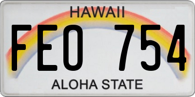 HI license plate FEO754