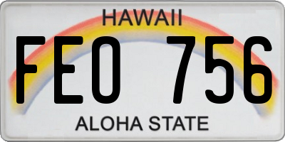 HI license plate FEO756