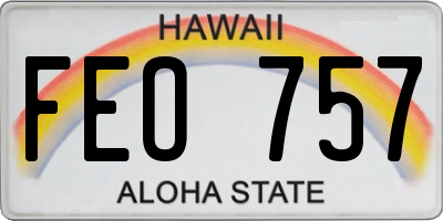 HI license plate FEO757