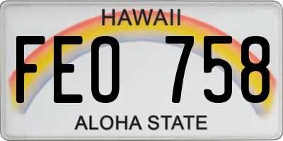 HI license plate FEO758