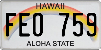 HI license plate FEO759