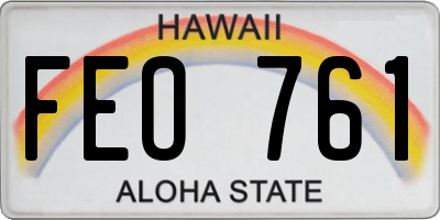 HI license plate FEO761