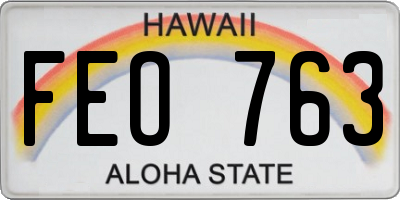 HI license plate FEO763