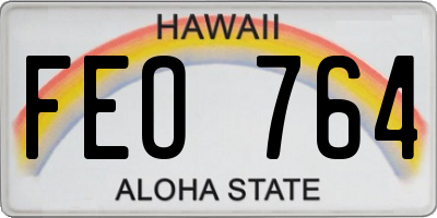 HI license plate FEO764