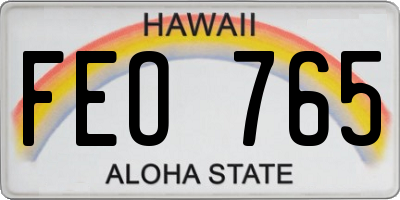 HI license plate FEO765