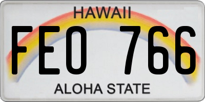 HI license plate FEO766