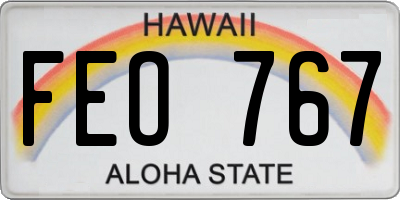 HI license plate FEO767