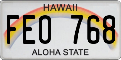 HI license plate FEO768